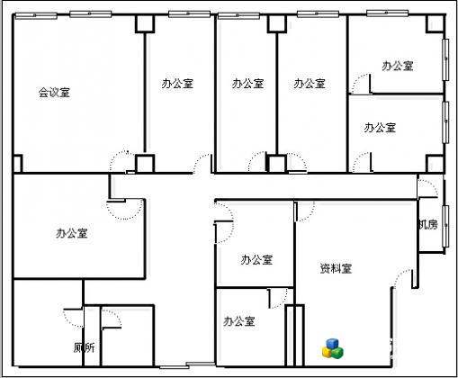 地铁口-华美欧大厦550平精装-10间办公室电梯口